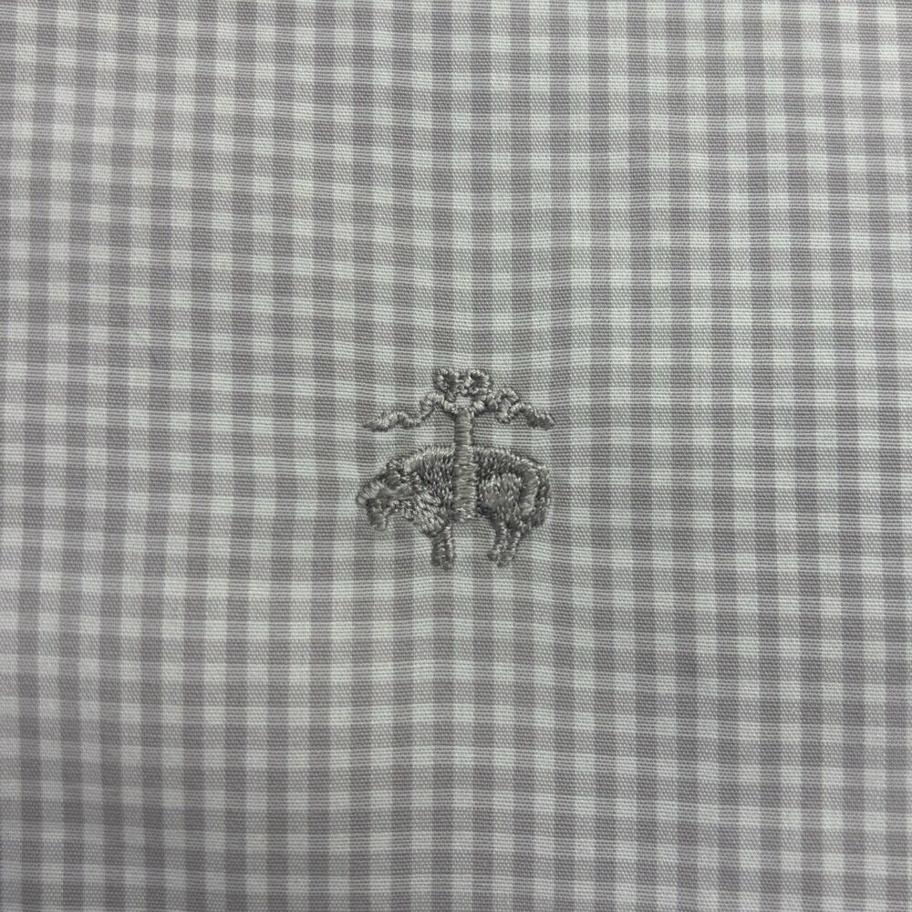 Brooks Brothers Gray Gingham‎ Check Taditional Fit Non-Iron Dress Shirt - Large - Picture 3 of 7